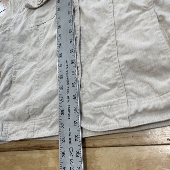 Charter Club Petite 100% Linen Shacket Womens PM M Shirt Jacket Beige Grunge* - Picture 9 of 16